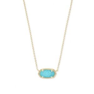Kendra Scott Elisa custom color bar in bright aqua drusy and gold